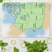 カナダの旗そして地図 キッチンタオル (折り畳み)