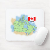 カナダの旗そして地図 マウスパッド (マウス)