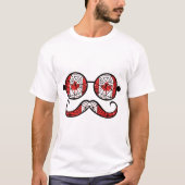 カナダの旗とメガネと口ひげ Tシャツ (正面)