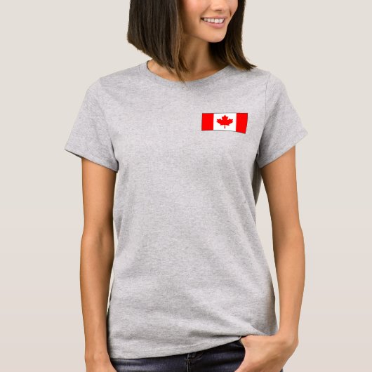 カナダの旗と地図のTシャツ Tシャツ (正面)