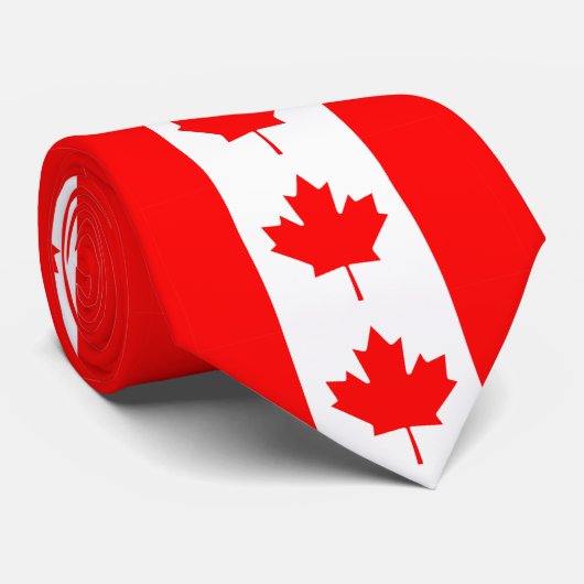 カナダの旗のカエデの葉のタイ ネクタイ (ロール)