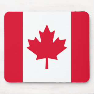 カナダの旗のカエデの葉赤く白いカナダ マウスパッド
