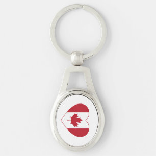 カナダの旗のハートの金属Keychain キーホルダー