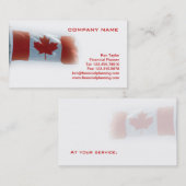 カナダの旗の名刺の赤及び白 名刺 (正面/裏面)