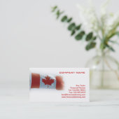 カナダの旗の名刺の赤及び白 名刺 (スタンド正面)