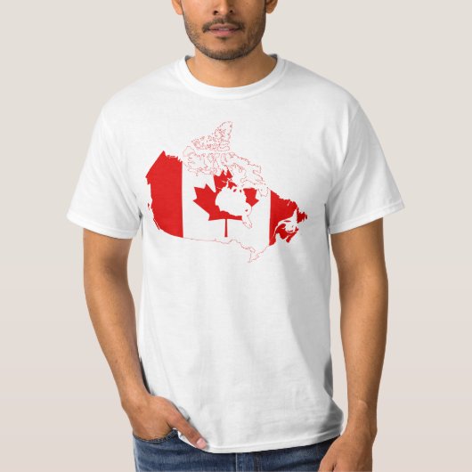 カナダの旗の地図カリフォルニア Tシャツ (正面)