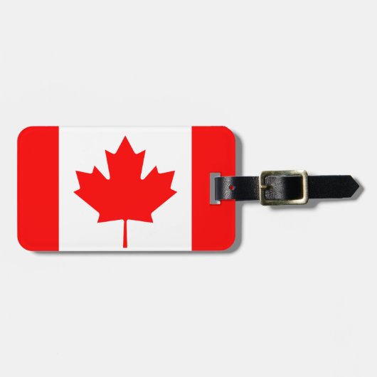 カナダの旗の荷物はバッグおよびスーツケースのために付きます ラゲッジタグ (正面横)