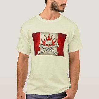 カナダの旗の骨 Tシャツ