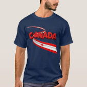 カナダの旗リボンダイナミックグラフィック Tシャツ (正面)