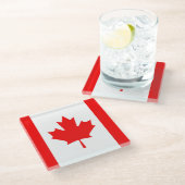 カナダの旗 ガラスコースター (アングル)
