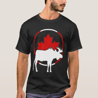 カナダの旗 メープルリーフ ヘラジカの角 動物 カナ Tシャツ