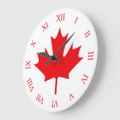 カナダの旗 ラージ壁時計 (傾斜)