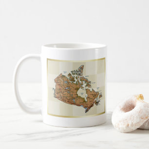 カナダの旗 + 地図のマグ コーヒーマグカップ
