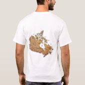 カナダの旗+地図+テキストTシャツ Tシャツ (裏面)