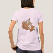 カナダの旗+地図+テキストTシャツ Tシャツ (裏面)