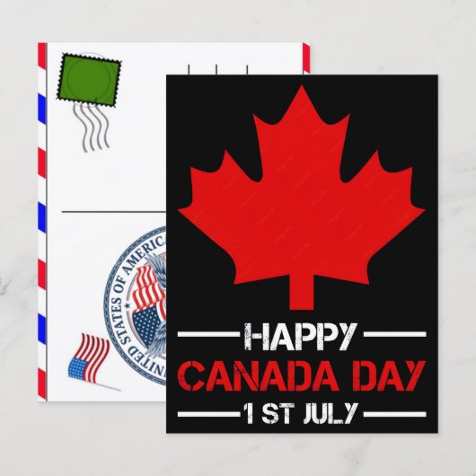 カナダの日とアメリカ独立記念日 2026年のお祝い シーズンポストカード (正面/裏面)