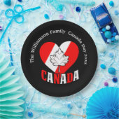 カナダの日のパーティー設定の名前の年のパーソナライズ ペーパープレート (パーティー)