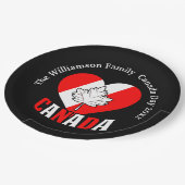 カナダの日のパーティー設定の名前の年のパーソナライズ ペーパープレート (アングル)