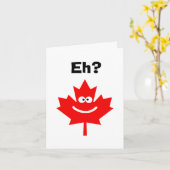 カナダの日の笑顔メイプルリーフカード カード (黄色い花)