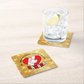 カナダの日の金ゴールドパーティーのパーソナライズされた名前の年 スクエアペーパーコースター (インサイチュ)