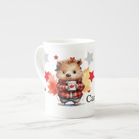 カナダの日をテーマにした ボーンチャイナマグカップ (正面左)