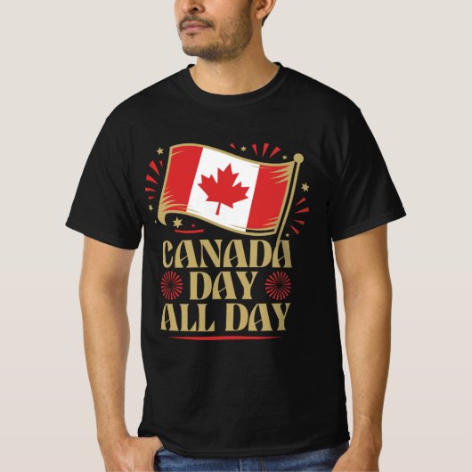 カナダの日を祝おう愛国的なTシャツデザイン Tシャツ (正面)