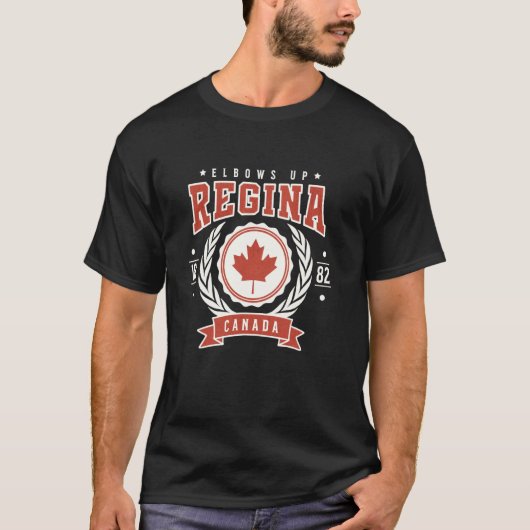 カナダの日を祝おう Regina カナダ人の誇り 反関税 Tシャツ (正面)