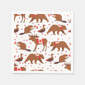 カナダの日カナダの動物 スタンダードカクテルナプキン (正面)