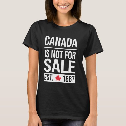 カナダの日 カナダは売り物ではない 面白いカナダ人 Tシャツ (正面)