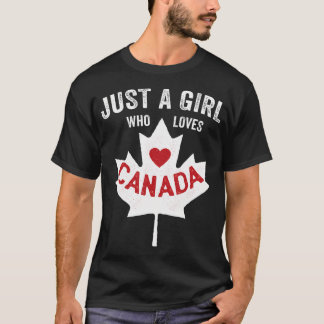 カナダの日+ドミニオン・デー+メープルが大好きな女の子 Tシャツ