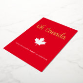 カナダの日BBQ夏のパーティー写真金ゴールド 箔招待状 (回転した状態)