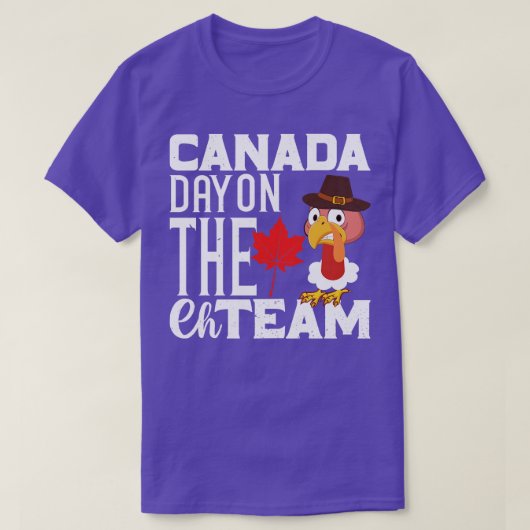 カナダの日Ehチームの感謝祭おもしろいカナダ Tシャツ (デザイン正面)
