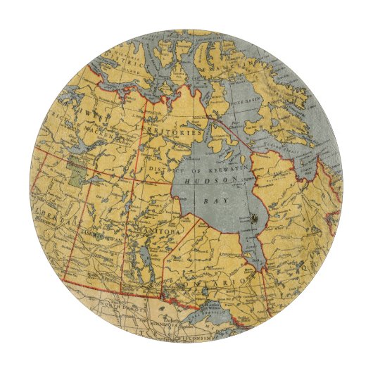 カナダの旧式な地図 カッティングボード (正面)