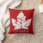 カナダの枕 赤い旗の葉のスロー枕 & デコレーション クッション (ブランケット)