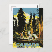 カナダの森でのキャンプ ポストカード (正面/裏面)