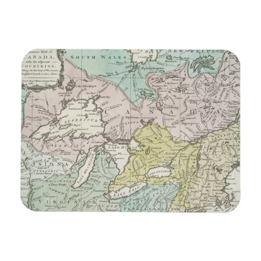 カナダの正確な地図， 1761 マグネット (横)