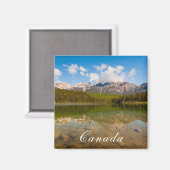 カナダの水の風景への反射 マグネット (正面/裏面)
