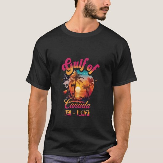 カナダの湾1867Tシャツ カナダ地図ラバー Tシャツ (正面)