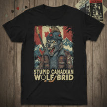 カナダの狼鳥が馬鹿みたいなホッケーユーモアTシャツ