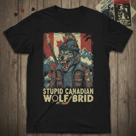 カナダの狼鳥が馬鹿みたいなホッケーユーモアTシャツ Tシャツ