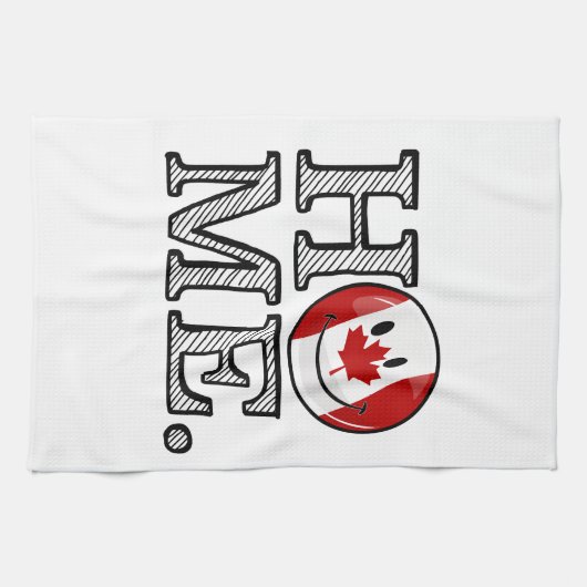 カナダの甘い家の微笑のカナダの旗 キッチンタオル (横)