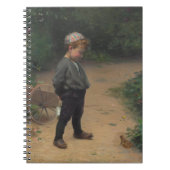 カナダの画家ポール・ピール(Paul Peel、1860-1892)の作品『カエルを持つ少年』 ノートブック (正面)