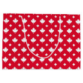 カナダの白いカエデの葉の赤い色パターン ラージペーパーバッグ (裏面)