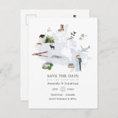 カナダの目的地の結婚式の日付を保存 案内ポストカード (正面/裏面)