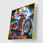 カナダの精神で夜に乗り込む スクエア壁時計 (傾斜)