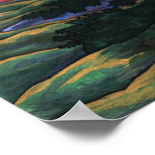 カナダの絵画北極海の夕日のポスター ポスター (角)