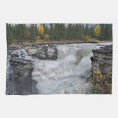 カナダの自然、アサバスカ秋滝 キッチンタオル (横)