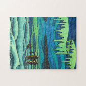 カナダの芸術のパズルのパーソナライズな冬の景色 ジグソーパズル (横)