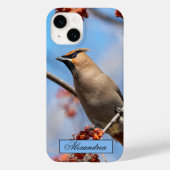 カナダの茶色のボヘミアンのワックスウィング鳥の写真 Case-Mate iPhoneケース (裏面)