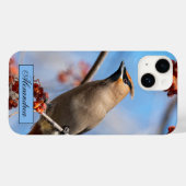 カナダの茶色のボヘミアンのワックスウィング鳥の写真 Case-Mate iPhoneケース (裏面 (横))
